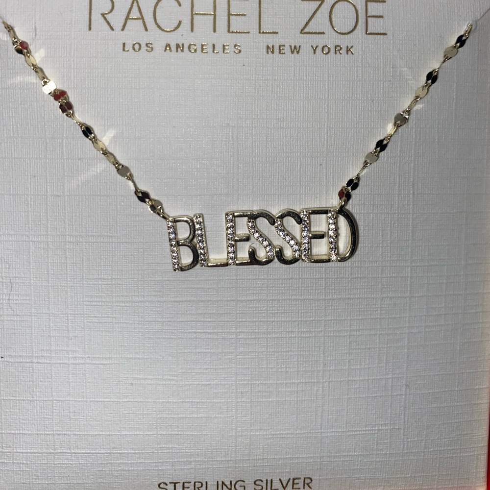 Rachel Zoe Sterling Silver “Blessed” Necklace